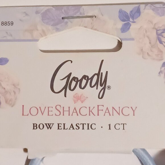 LoveShackFancy X Goody NWT Blue Floral Bow Hair Elastic Coquette Feminine Rococo - Picture 2 of 5